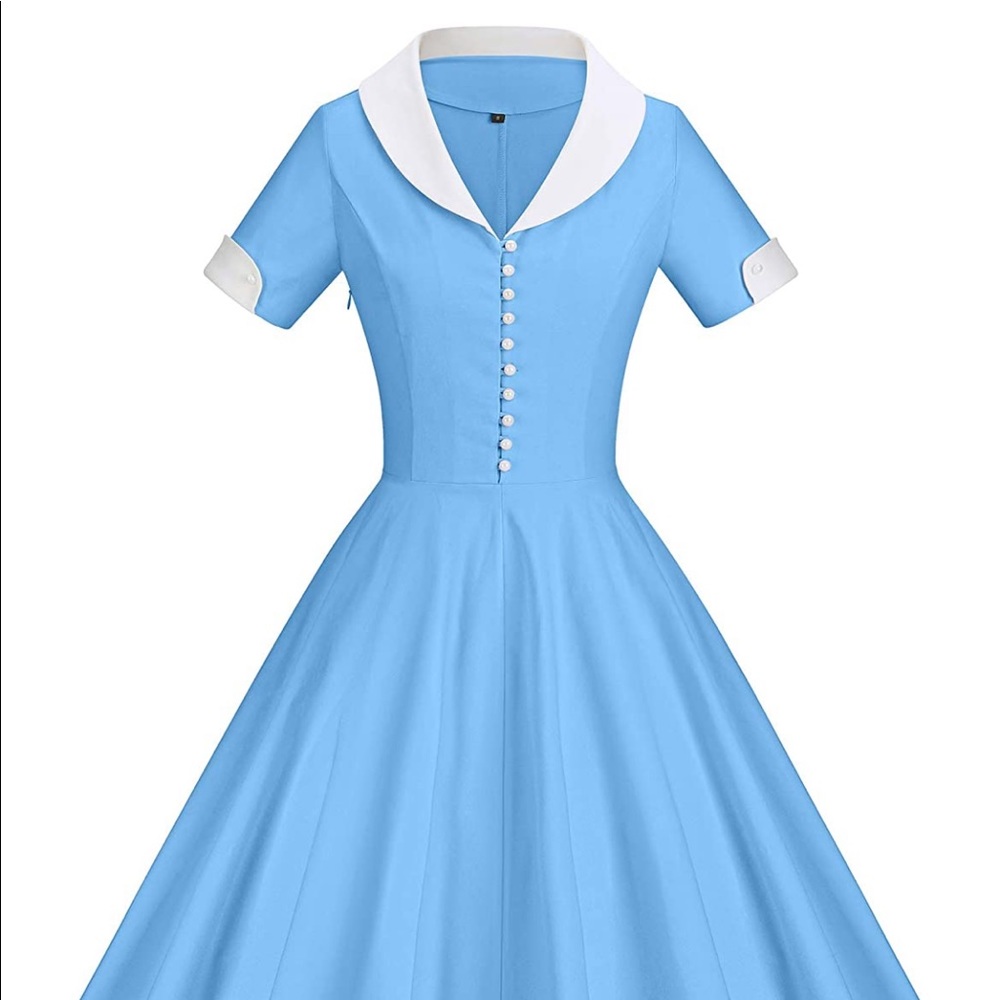 Blue Gown Town Vintage 1950’s Dress